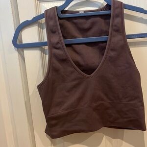 Plum colored Athleta crop top